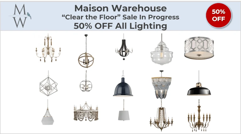 Maison Warehouse Clear the Floor Sale Event on Lighting